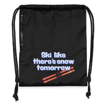 Skiez comme s’il neigeait demain - Sac à cordon en polyester recyclé - noir - Devant