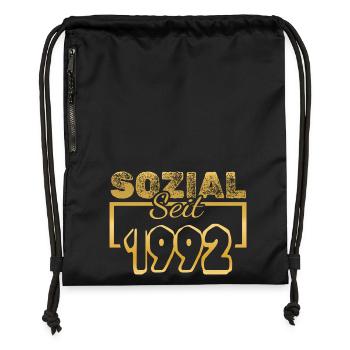 Social 1992 - Sac à cordon en polyester recyclé - noir - Devant