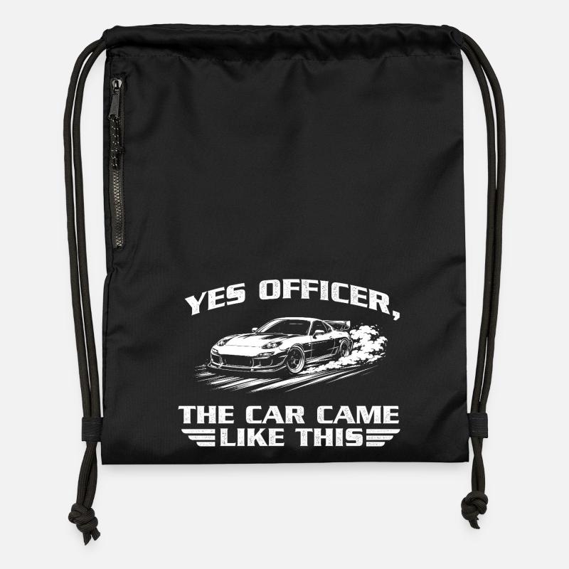 Yes Officer Car Came Like This Muscle - Sac à cordon en polyester recyclé - noir