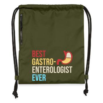 Gastro-entérologie - Sac à cordon en polyester recyclé - military green - Devant