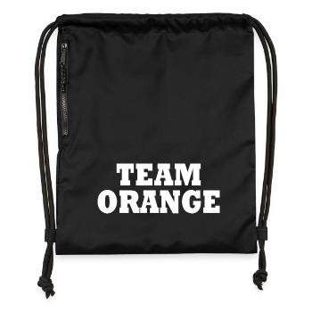 Team orange - Gymsac made from recycled material - black - Front