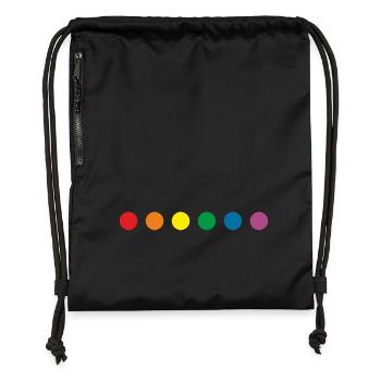 Lgbt rainbow colors - Gymsac made from recycled material - black - Front