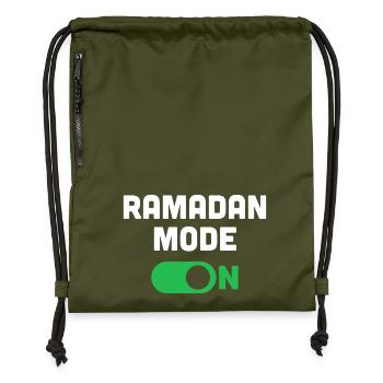 Ramadan Mode On - Gymsac made from recycled material - military green - Front