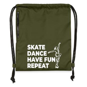Skate Dance Have Fun Repeat - Turnbeutel aus Recycling-Material - military Green - Vorne