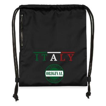 Italienischer Stolz, Flagge von Italien - Turnbeutel aus Recycling-Material - Schwarz - Vorne