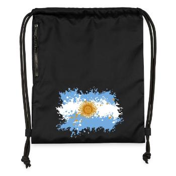 Argentinien Flagge Splash - Turnbeutel aus Recycling-Material - Schwarz - Vorne