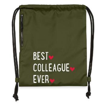Meilleur collègue du monde - Sac à cordon en polyester recyclé - military green - Devant