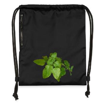 herbes thym romarin persil origan aneth - Sac à cordon en polyester recyclé - noir - Devant