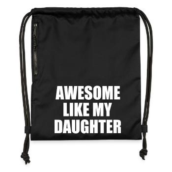 awesome like my daughter - Turnbeutel aus Recycling-Material - Schwarz - Vorne