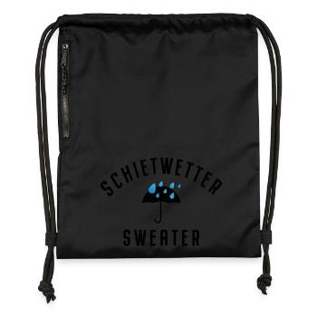 Schietwetter Sweater Kuscheln Warm Winter Herbst - Turnbeutel aus Recycling-Material - Schwarz - Vorne