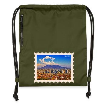Napoli Skyline Vesuvio - Turnbeutel aus Recycling-Material - military Green - Vorne