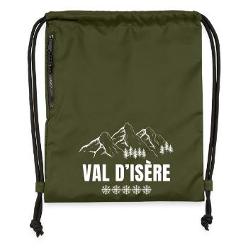 Val d'Isère, station de ski, domaine skiable - Sac à cordon en polyester recyclé - military green - Devant