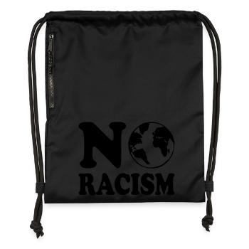 No racism - Turnbeutel aus Recycling-Material - Schwarz - Vorne