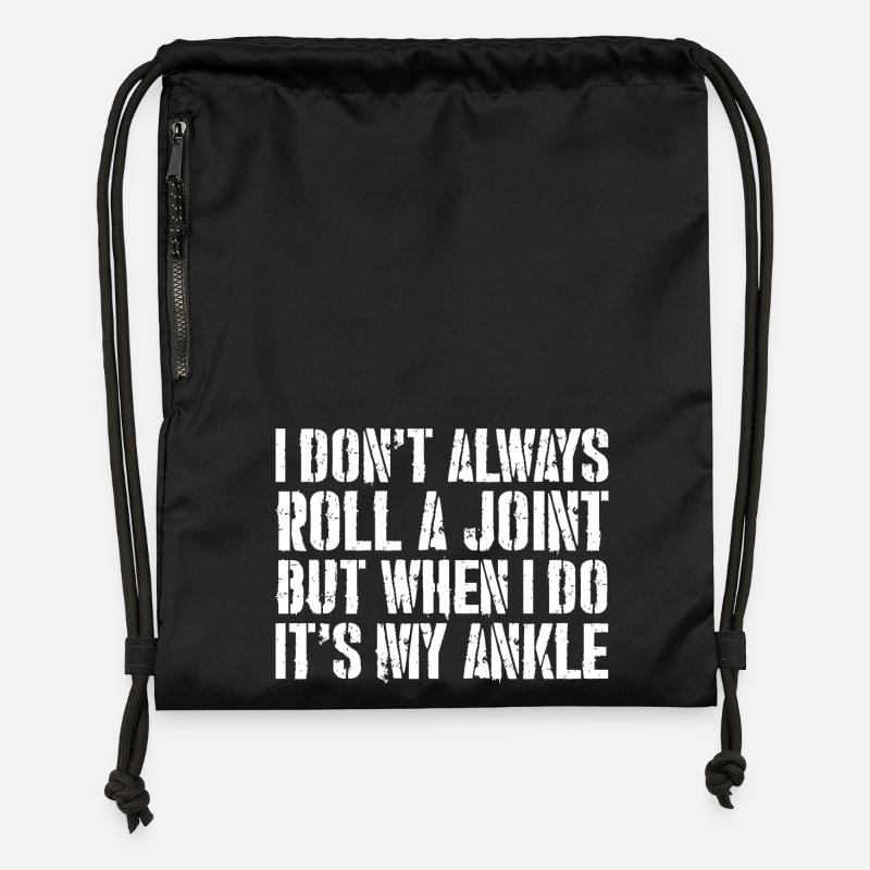 Je ne roule pas toujours un joint, mais quand je le fais - Sac à cordon en polyester recyclé - noir