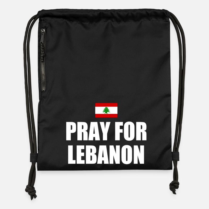 Pray for lebanon - Gymsac made from recycled material - black