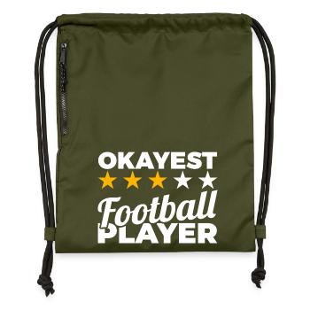 Okayest Football Player - Gymsac made from recycled material - military green - Front