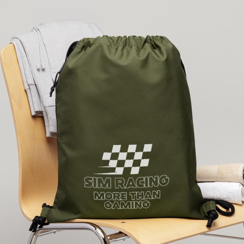 Drapeau de simulation de course : plus que le jeu vidéo Sac à cordon en polyester recyclé