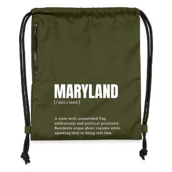 Maryland Flag Power Motif - Gymsac made from recycled material - military green - Front