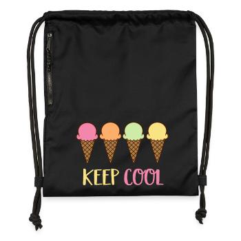 Crème glacée - Sac à cordon en polyester recyclé - noir - Devant