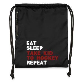 Take kid to hockey - Turnbeutel aus Recycling-Material - Schwarz - Vorne