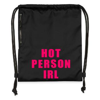 Hot person irl - Turnbeutel aus Recycling-Material - Schwarz - Vorne