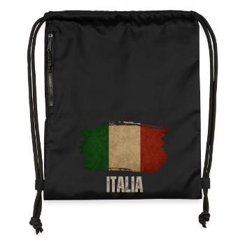 Flag of Italy Grunge, ich liebe Italien - Turnbeutel aus Recycling-Material - Schwarz - Vorne