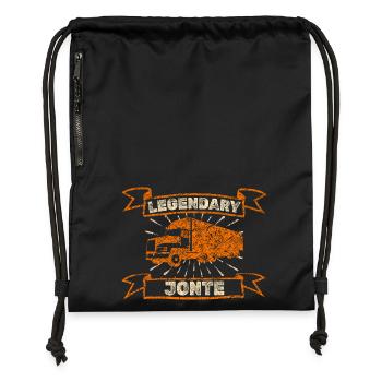 Jonte als Trucker - Turnbeutel aus Recycling-Material - Schwarz - Vorne
