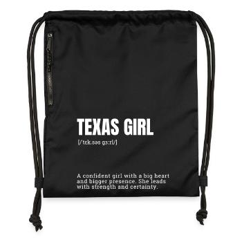 Texas Girl Confident - Gymsac made from recycled material - military green - Front
