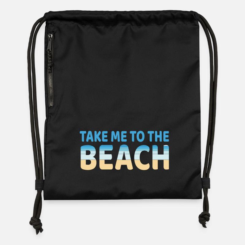 Plage - Sac à cordon en polyester recyclé - noir