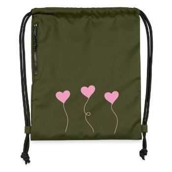 heart - Turnbeutel aus Recycling-Material - military Green - Vorne