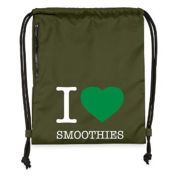 I LOVE SMOOTHIES - Turnbeutel aus Recycling-Material - military Green - Vorne