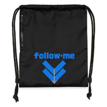 Follow me - Turnbeutel aus Recycling-Material - Schwarz - Vorne