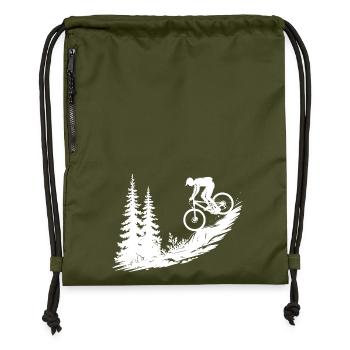 MTB Mountainbike - Turnbeutel aus Recycling-Material - military Green - Vorne
