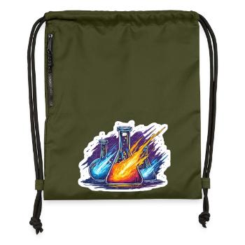 Lab Geek Quadrantid Meteor Shower Lab Experiment - Gymsac made from recycled material - military green - Front
