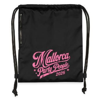 Malle 2026 Mallorca Party People 2026 - Turnbeutel aus Recycling-Material - Schwarz - Vorne