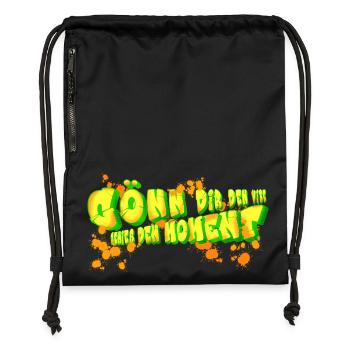 Neon Graffiti Lettering Art - Gymsac made from recycled material - black - Front