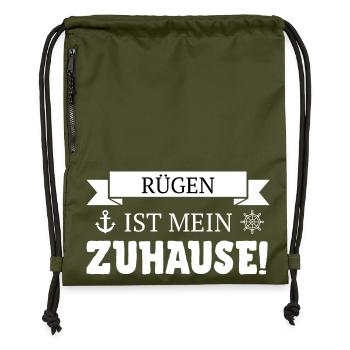 Île de Rügen, falaises de craie et mer Baltique - Küsten Design - Sac à cordon en polyester recyclé - military green - Devant