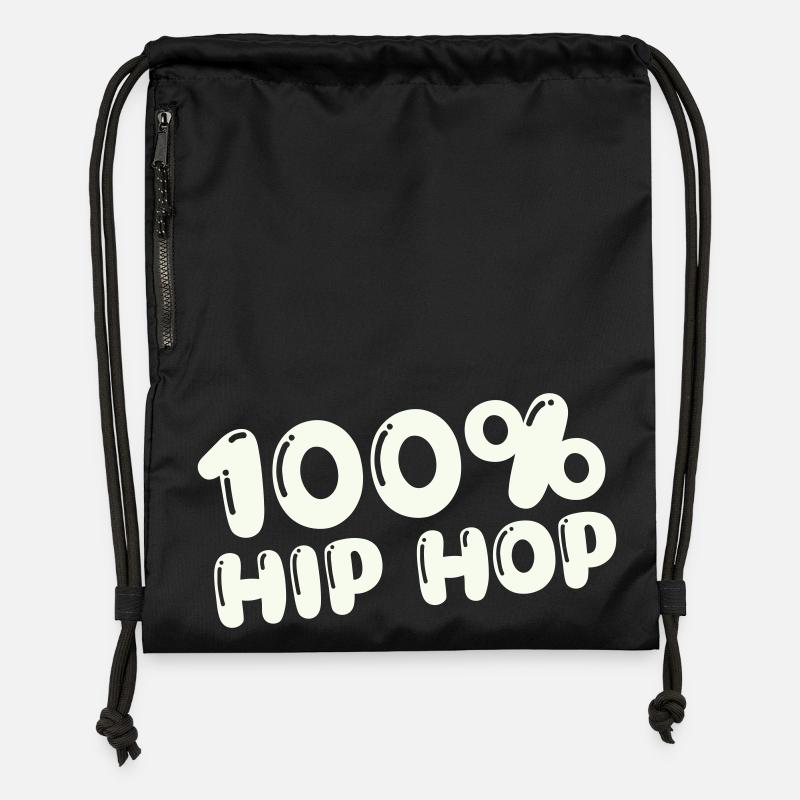 100,-_hip_hop- - Sac à cordon en polyester recyclé - noir