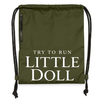 Try to run little doll - Turnbeutel aus Recycling-Material - military Green - Vorne