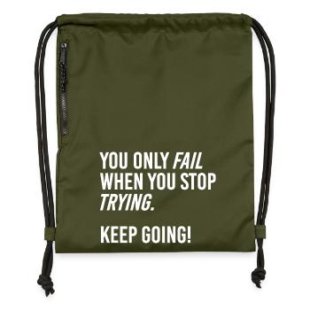Keep going - Gymsac made from recycled material - military green - Front