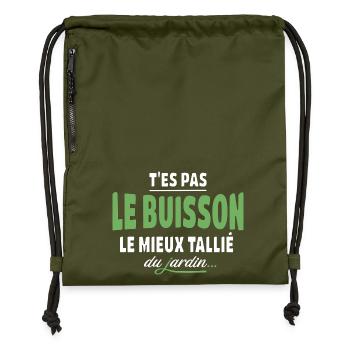 You're not the best trimmed bush – expression - Gymsac made from recycled material - military green - Front