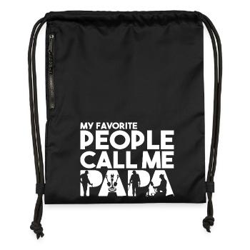 Metal Detector Silhouette Hobby Typography Art - Gymsac made from recycled material - military green - Front