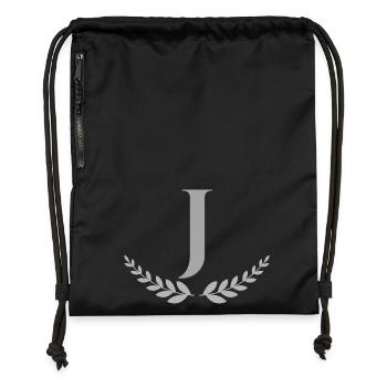 J - Turnbeutel aus Recycling-Material - Schwarz - Vorne