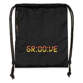Digital Groove - Turnbeutel aus Recycling-Material - Schwarz - Vorne