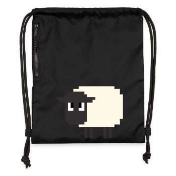 8 bit sheep - Gymsac made from recycled material - black - Front