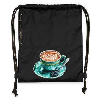 Latte Macchiato - Turnbeutel aus Recycling-Material - Schwarz - Vorne