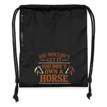 Grange d’identité équestre Horse People - Sac à cordon en polyester recyclé - noir - Devant