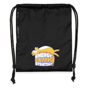Energy Saving Strategy Mascot - Gymsac made from recycled material - black - Front