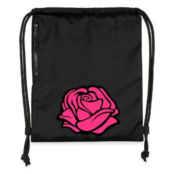 rose design - Turnbeutel aus Recycling-Material - Schwarz - Vorne
