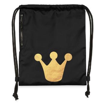 Krone Gold Queen König Prinzessin Märchen Symbol - Turnbeutel aus Recycling-Material - Schwarz - Vorne